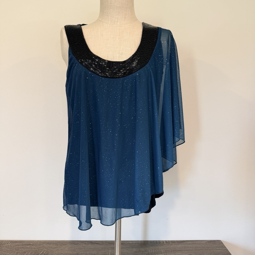 Studio‎ Y Beaded Knit Top Blouse Women's Size XL Fairycore Whimsygoth